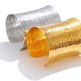 Statement Wide Metal Cuff Bracelet – Waterproof 18K Gold Plated Bracelet | Ezra Gems