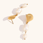 Starfish Shell Pearl Tassel Earrings – Waterproof 18K Gold Plated Earrings | Ezra Gems