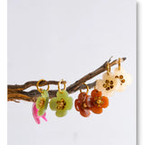 Resin Flower Drop Hoop Earrings – Waterproof 18K Gold Plated Earrings | Ezra Gems