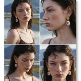 Summer Resin Flower Drop Earrings