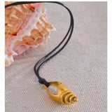 Conch Shell Leather Pendant Necklace