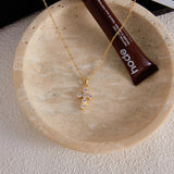 Cubic Zirconia Cross Pendant Necklace – Waterproof 18K Gold Plated Necklace | Ezra Gems