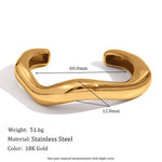 Liquid Wave Open Cuff Bracelet – Waterproof 18K Gold Plated Bracelet | Ezra Gems