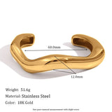 Liquid Wave Open Cuff Bracelet – Waterproof 18K Gold Plated Bracelet | Ezra Gems