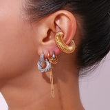 Mini Wrap Line C Hoop Earrings – Waterproof 18K Gold Plated Earrings | Ezra Gems