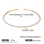 White Zirconia Tennis Collar Choker – Waterproof 18K Gold Plated Necklace | Ezra Gems