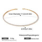 White Zirconia Tennis Collar Choker – Waterproof 18K Gold Plated Necklace | Ezra Gems