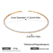 White Zirconia Tennis Collar Choker – Waterproof 18K Gold Plated Necklace | Ezra Gems