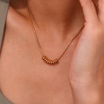 Two-Tone Beans Pendant Necklace – Waterproof 18K Gold Plated Necklace | Ezra Gems