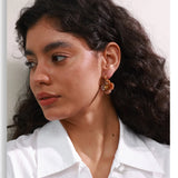 Resin Flower Drop Hoop Earrings – Waterproof 18K Gold Plated Earrings | Ezra Gems