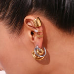 Unique Lock Stainless Steel Earrings – Waterproof 18K Gold Plated Earrings | Ezra Gems