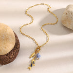 Sun Bee Fish Charm Necklace – Waterproof 18K Gold Plated Necklace | Ezra Gems
