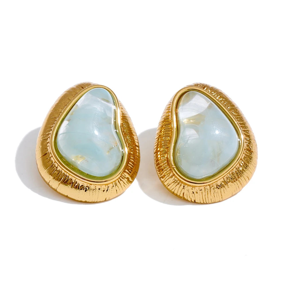 Candy Color Resin Heart Stud Earrings
