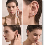 Zirconia Helix Flat Back Earring – Waterproof 18K Gold Plated Earring | Ezra Gems