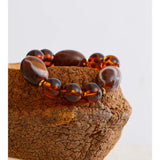 Amber Resin Round Bead Chain Bracelet – Waterproof 18K Gold Plated Bracelet | Ezra Gems