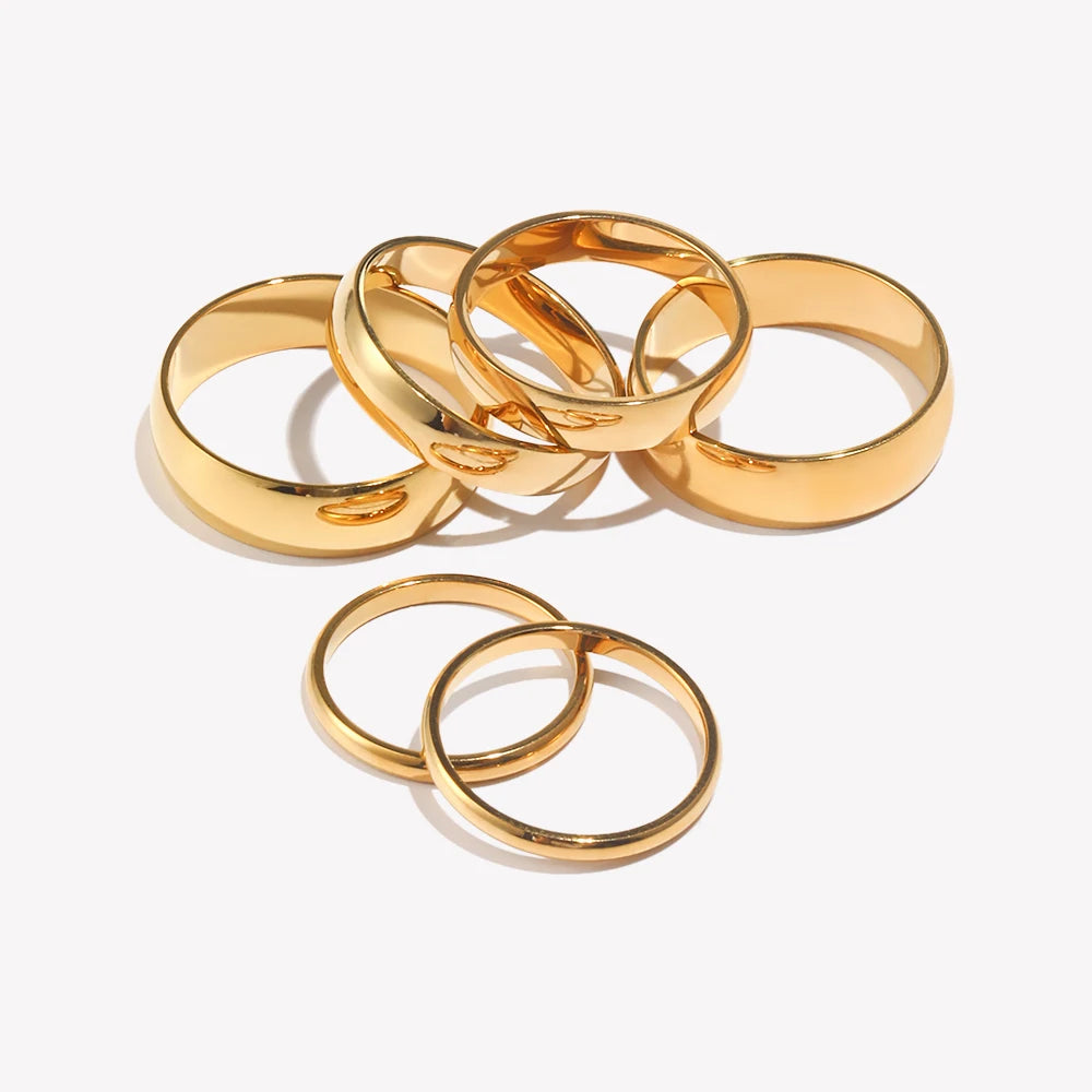 Slim Stacking Knuckle Band Ring – Waterproof 18K Gold Plated Ring | Ezra Gems