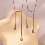 Waterdrop Pendant Chain Necklace – Waterproof 18K Gold Plated Necklace | Ezra Gems