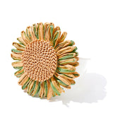 Sunflower Resin Cuff Bangle Bracelet – Waterproof 18K Gold Plated Bracelet | Ezra Gems