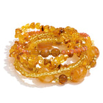 Layered Resin Bead Bib Necklace – Waterproof 18K Gold Plated Necklace | Ezra Gems