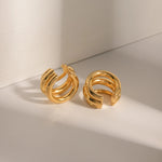 Three Layer Ear Clip Earrings – Waterproof 18K Gold Plated Earrings | Ezra Gems