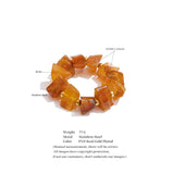 Amber Resin Geometric Bead Chain Bracelet – Waterproof 18K Gold Plated Bracelet | Ezra Gems