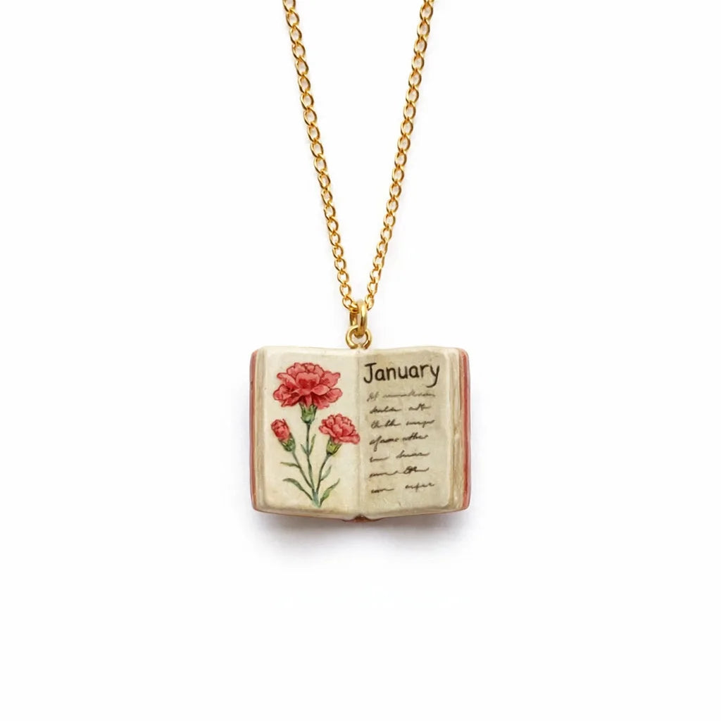 Porcelain Book Locket Necklace