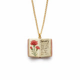 Porcelain Book Locket Necklace