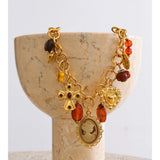 Resin Flower Portrait Drop Necklace