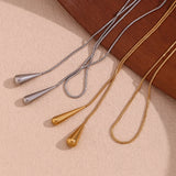 Waterdrop Pendant Chain Necklace – Waterproof 18K Gold Plated Necklace | Ezra Gems