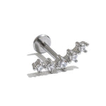 Zircon Helix Flat Back Cartilage Earring – Waterproof 18K Gold Plated Earring | Ezra Gems