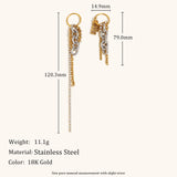 Zircon Chain Tassel Earrings – Waterproof 18K Gold Plated Earrings | Ezra Gems