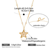 Delicate Zircon Star Necklace – Waterproof 18K Gold Plated Necklace | Ezra Gems