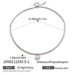 Zircon Charm Rigid Collar Necklace – Waterproof 18K Gold Plated Necklace | Ezra Gems