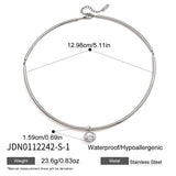 Zircon Charm Rigid Collar Necklace – Waterproof 18K Gold Plated Necklace | Ezra Gems