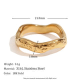 Wave Pattern Plain Band Ring – Waterproof 18K Gold Plated Ring | Ezra Gems