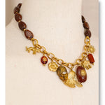 Resin Bead Sun Charm Necklace – Waterproof 18K Gold Plated Necklace | Ezra Gems
