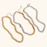 Minimalist Cuban Polished Chain Necklace – Waterproof 18K Gold Plated Necklace | Ezra Gems