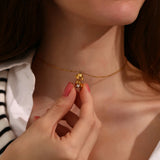 3D Puppy Heart Zircon Necklace – Waterproof 18K Gold Plated Necklace | Ezra Gems