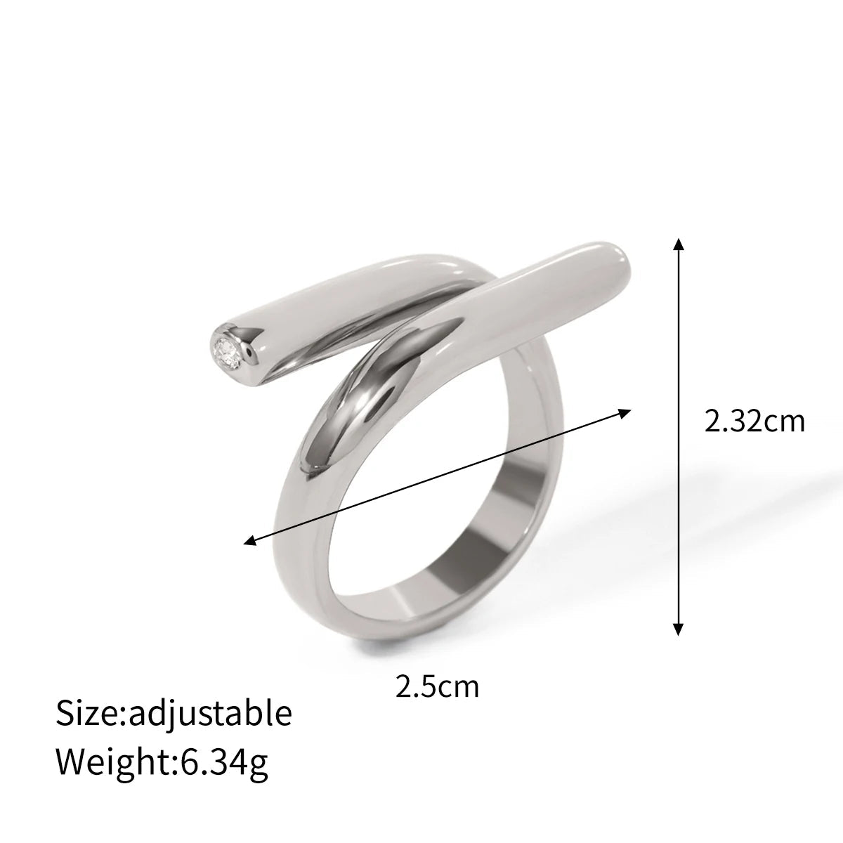 Polished Sculptural Statement Ring – Waterproof 18K Gold Plated Ring | Ezra Gems