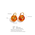 Thick Round Acrylic Resin Drop Earrings – Waterproof 18K Gold Plated Earrings | Ezra Gems