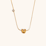 Sparkling Zircon Initial Necklace – Waterproof 18K Gold Plated Necklace | Ezra Gems