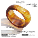 Chunky Geometric Resin Wide Bangle – Waterproof 18K Gold Plated Bracelet | Ezra Gems