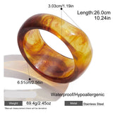 Chunky Geometric Resin Wide Bangle – Waterproof 18K Gold Plated Bracelet | Ezra Gems
