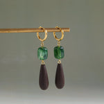 Wooden Water Drop Resin Earrings – Waterproof 18K Gold Plated Earrings | Ezra Gems