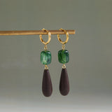 Wooden Water Drop Resin Earrings – Waterproof 18K Gold Plated Earrings | Ezra Gems