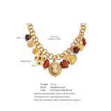 Resin Flower Portrait Drop Necklace