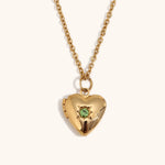 Birthstone Box Pendant Necklace – Waterproof 18K Gold Plated Necklace | Ezra Gems