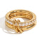 Double Layer Zircon Inlaid Ring – Waterproof 18K Gold Plated Ring | Ezra Gems