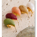 Candy Acrylic Teardrop Stud Earrings – Waterproof 18K Gold Plated Earrings | Ezra Gems
