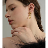 Heart Drop Gold Earrings